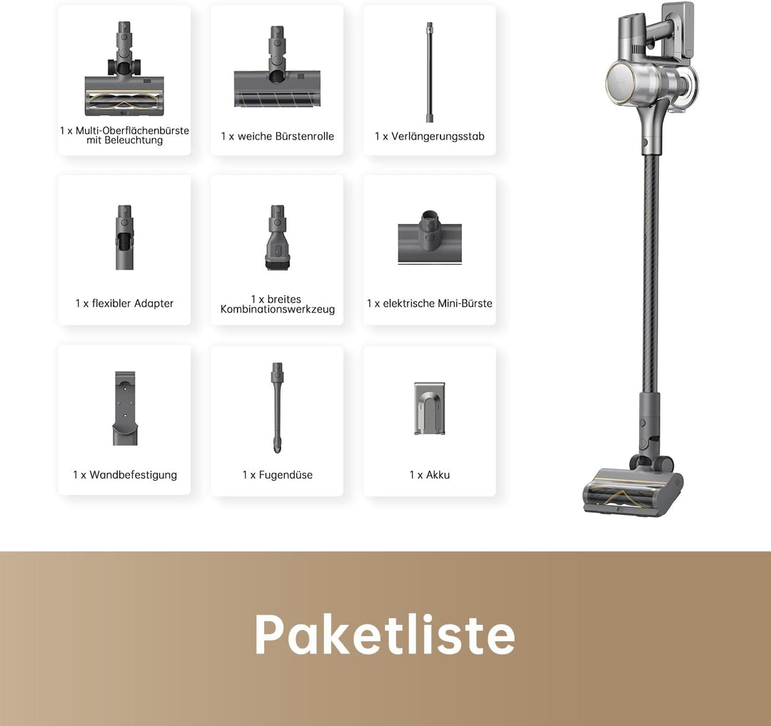 dreame R20 Kabelloser Staubsauger, 190AW Starke Saugkraft, 90min Lange Laufzeit, Schmutzerkennung, L