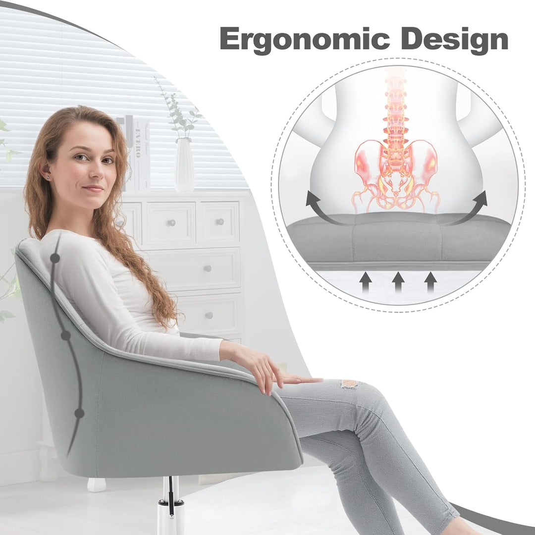 WOLTU Homeoffice Stuhl, Schreibtischstuhl, Drehstuhl, Schminkstuhl, höhenverstellbar, bis 150 kg bel