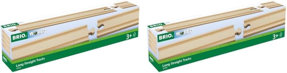 BRIO 33341000-1/1 Gerade Gleise (D) (Packung mit 2) Einheitsgrösse (Packung mit 2), Einheitsgrösse (