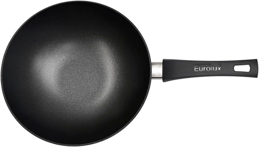 Eurolux Wok Induktion Ø 30 cm - grosse leichte induktionsgeeignete Guss-Wok-Pfanne antihaftbeschicht