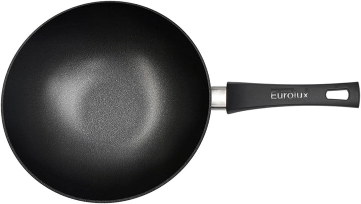 Eurolux Wok Induktion Ø 30 cm - grosse leichte induktionsgeeignete Guss-Wok-Pfanne antihaftbeschicht