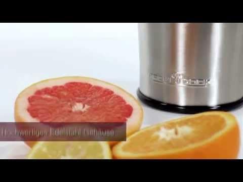 ProfiCook Zitruspresse PC-ZP 1018,Edelstahlgehäuse, Edelstahlsieb, Tropfstopp, automatische Start/St