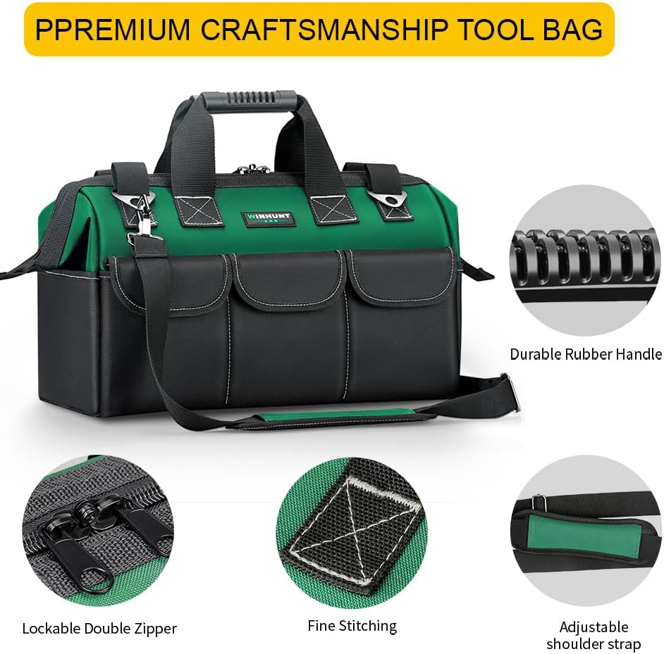 WINHUNT Werkzeugtasche, 16-Zoll Werkzeugtaschen Organizer, Werkzeug Aufbewahrungstasche mit weitem M