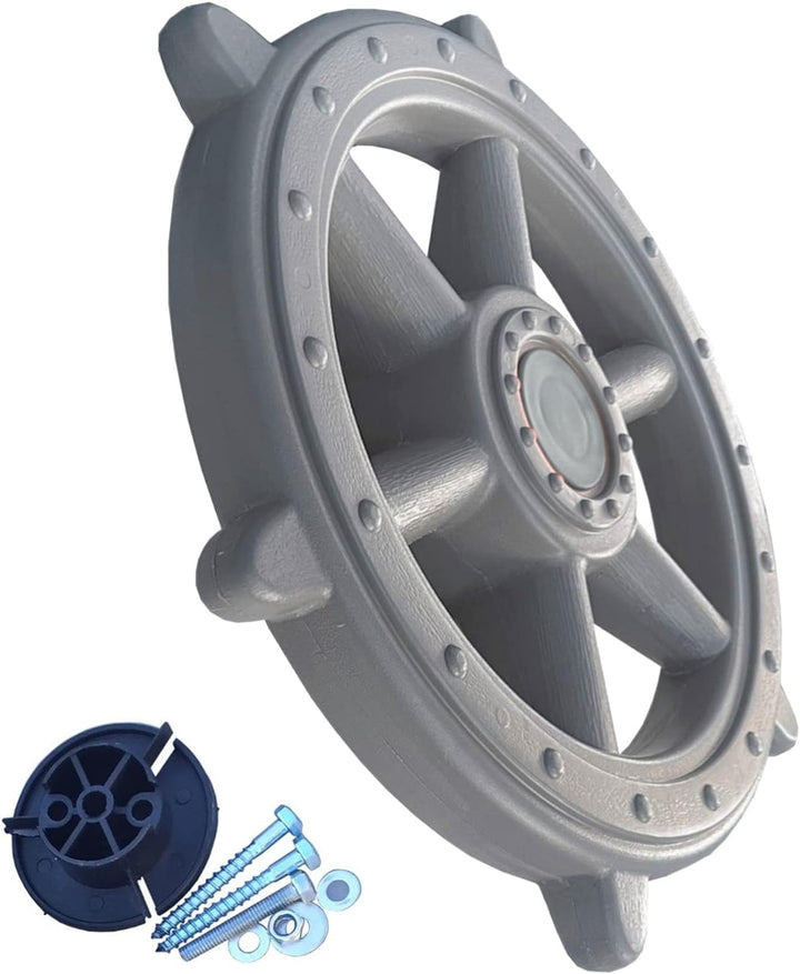 Zubehör Set für Spielturm Piraten-Lenkrad +Fernrohr + Schaukelsitz grau Baumhaus Sparset Spielplatz