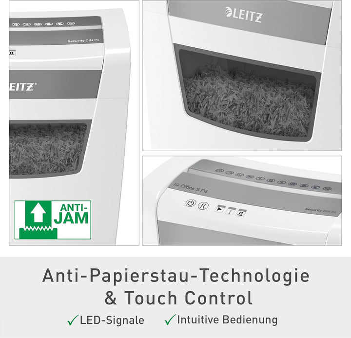 Leitz IQ Home Office Aktenvernichter, 12-10 Blatt Kapazität (70-80 g/m²), Partikelschnitt, Sicherhei