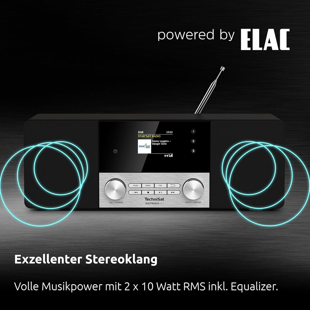 TechniSat DIGITRADIO 4 C - Stereo Digital-Radio (DAB+, UKW, Farbdisplay, Bluetooth-Audiostreaming, K