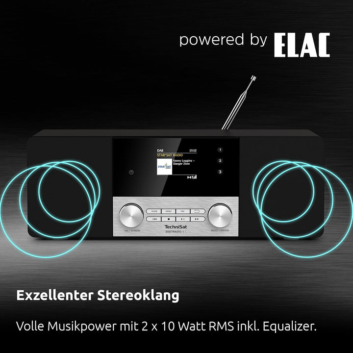 TechniSat DIGITRADIO 4 C - Stereo Digital-Radio (DAB+, UKW, Farbdisplay, Bluetooth-Audiostreaming, K