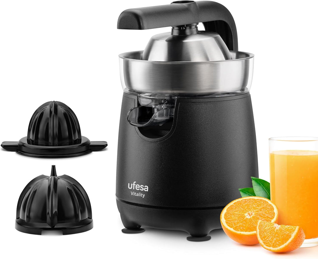 Ufesa Vitality, Elektrischer Zitruspressent, 120W, kontinuierlicher Ausguss, Tropf-Stop-System, Dopp