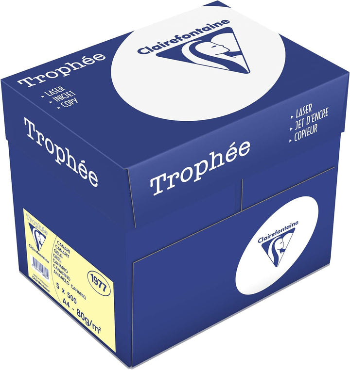 Clairefontaine 1977C - Karton mit 5 Ries Druckerpapier / Kopierpapier Trophee, intensive Farben, DIN