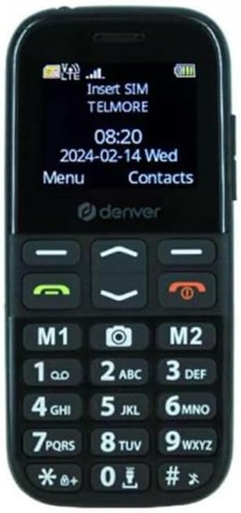 Denver Senioren Handy 4G - Grosse Tasten - SOS-Taste - Ladestation - GSM - Simlock Free - Bluetooth