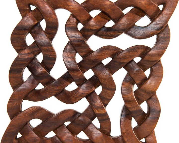 Windalf Celtic Holz-Ornament ISIRA 28 cm Handgearbeitete keltische Knoten Holz Wand-Holzrelief