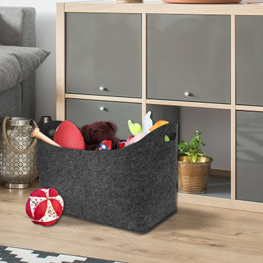 NAIZY XXL Holzkorb für Kaminholz, 2 Stück Faltbar Gross Kaminholzkorb aus extradickem Filz Shopper f