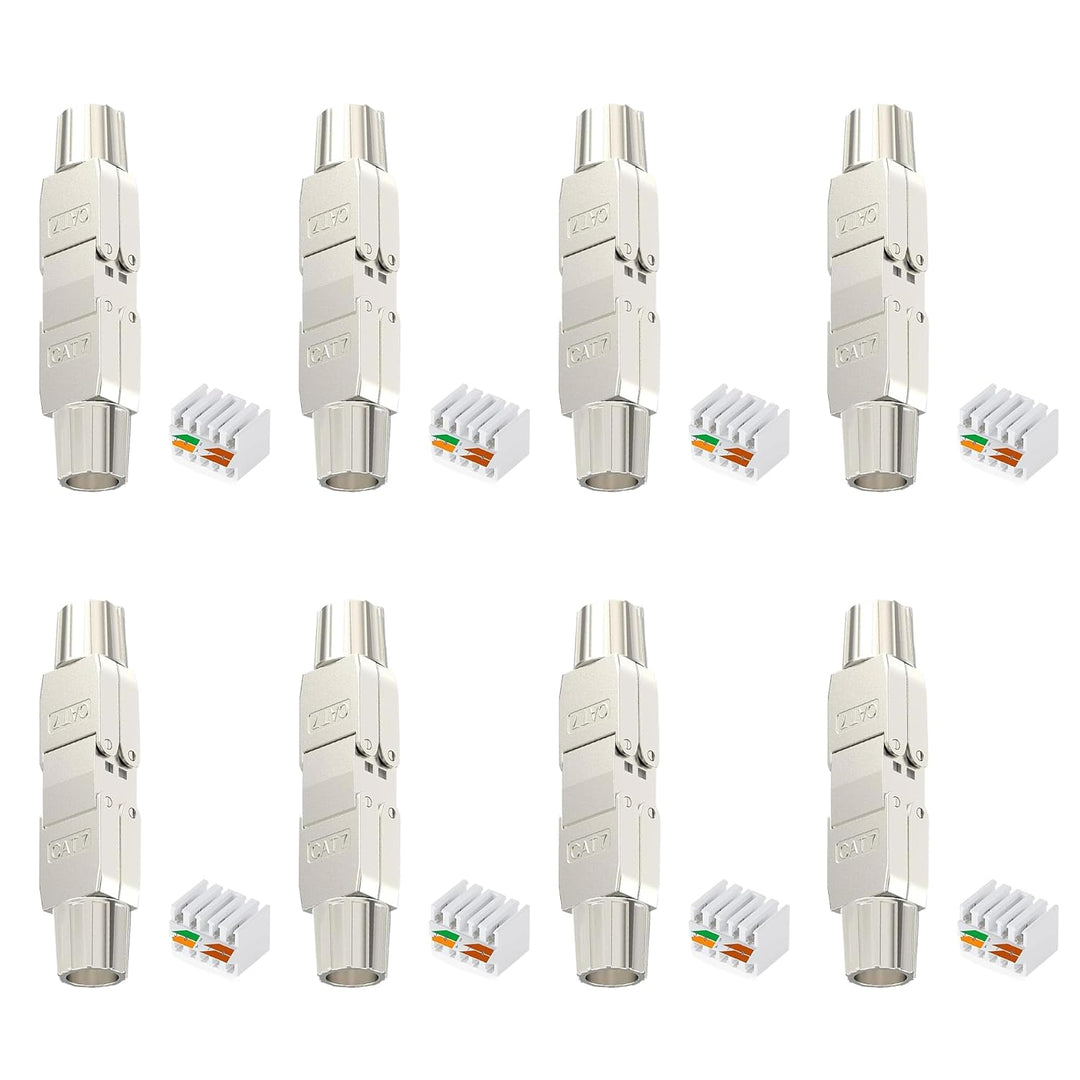 songyea 8×RJ45 Verbinder, Werkzeugloser Netzwerkkabelverbinder, RJ45 Stecker CAT5e, CAT6, CAT7 Verle