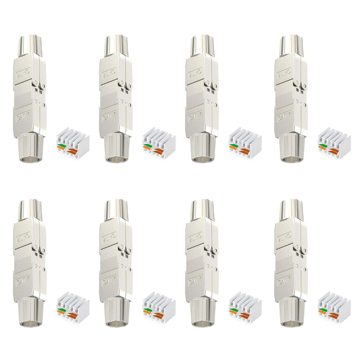 songyea 8×RJ45 Verbinder, Werkzeugloser Netzwerkkabelverbinder, RJ45 Stecker CAT5e, CAT6, CAT7 Verle