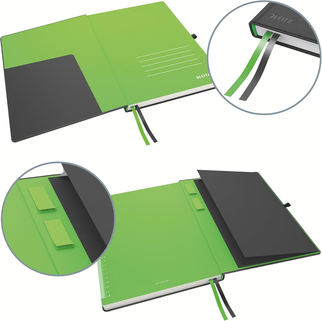 Leitz Complete Qualitäts-Notizbuch A4 liniert, 160 Seiten, 80 Blatt, Hardcover mit hochwertigem Einb