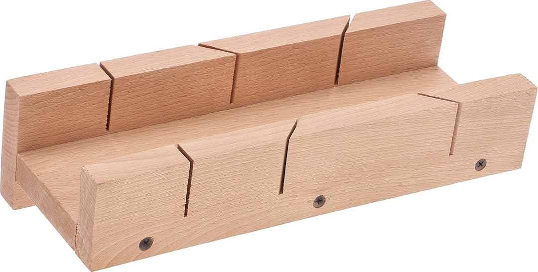 KOTARBAU® Schneidlade aus Holz 30x12 cm zum Schneiden von Eckverbindungen Leisten Latten Gehrungslad