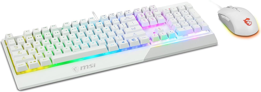 MSI Vigor GK30 Combo White - Tastatur auf Spanisch MSI Vigor GK30 Mekamembrane mit RGB Gaming Weiss
