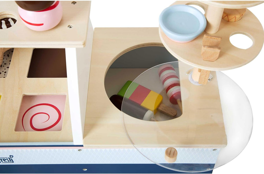 small foot Eistheke "fresh" aus Holz, Zubehör für Kinderküche und Kaufmannsladen, ab 3 Jahren, 11815