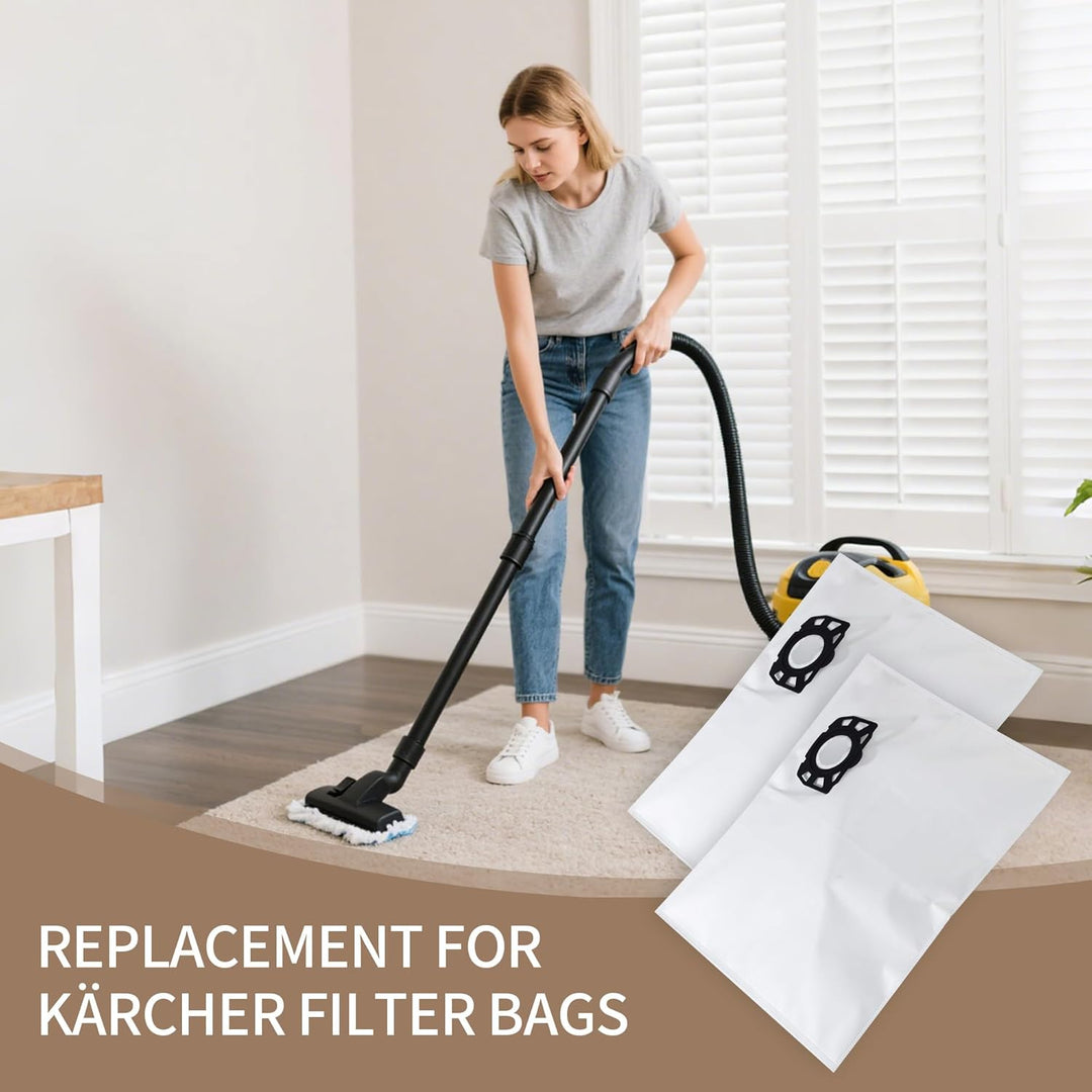 12 Stück KFI 357 Staubsaugerbeutel für Kärcher WD3 WD2 Plus KWD3 KWD2 KWD1 MV3 WD3.200-WD3.800M SE40