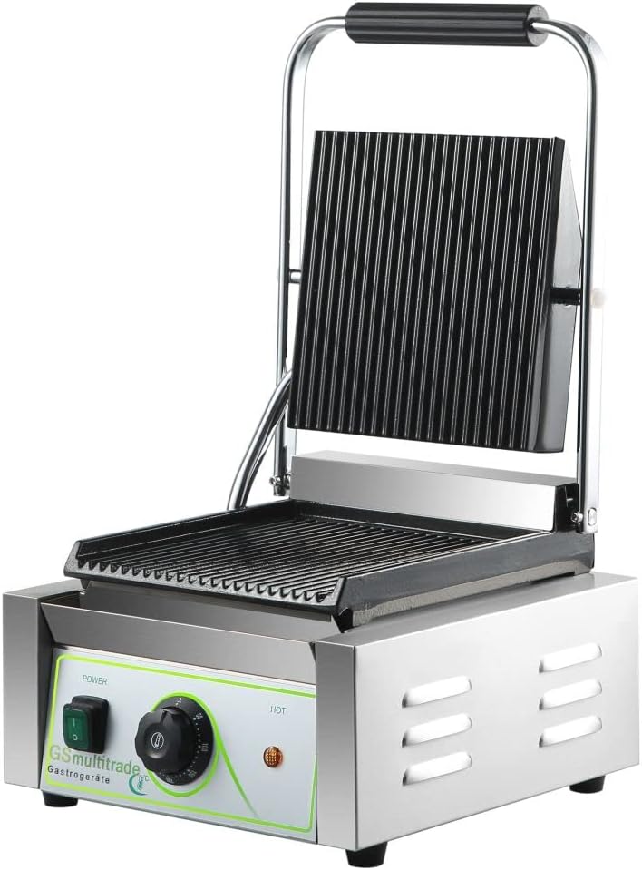 GS Multitrade Paninitoast,Sandwichtoaster mit geriffelter Gusseisenplatte Paninigrill