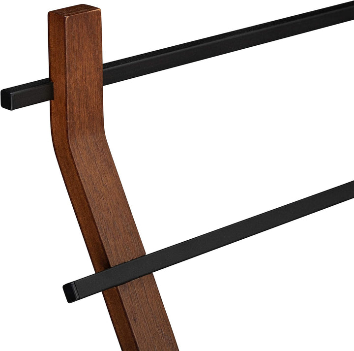 Relaxdays Handtuchhalter stehend, Handtuchständer, 2 Stangen, für Hand- & Geschirrtücher, Holz & Met