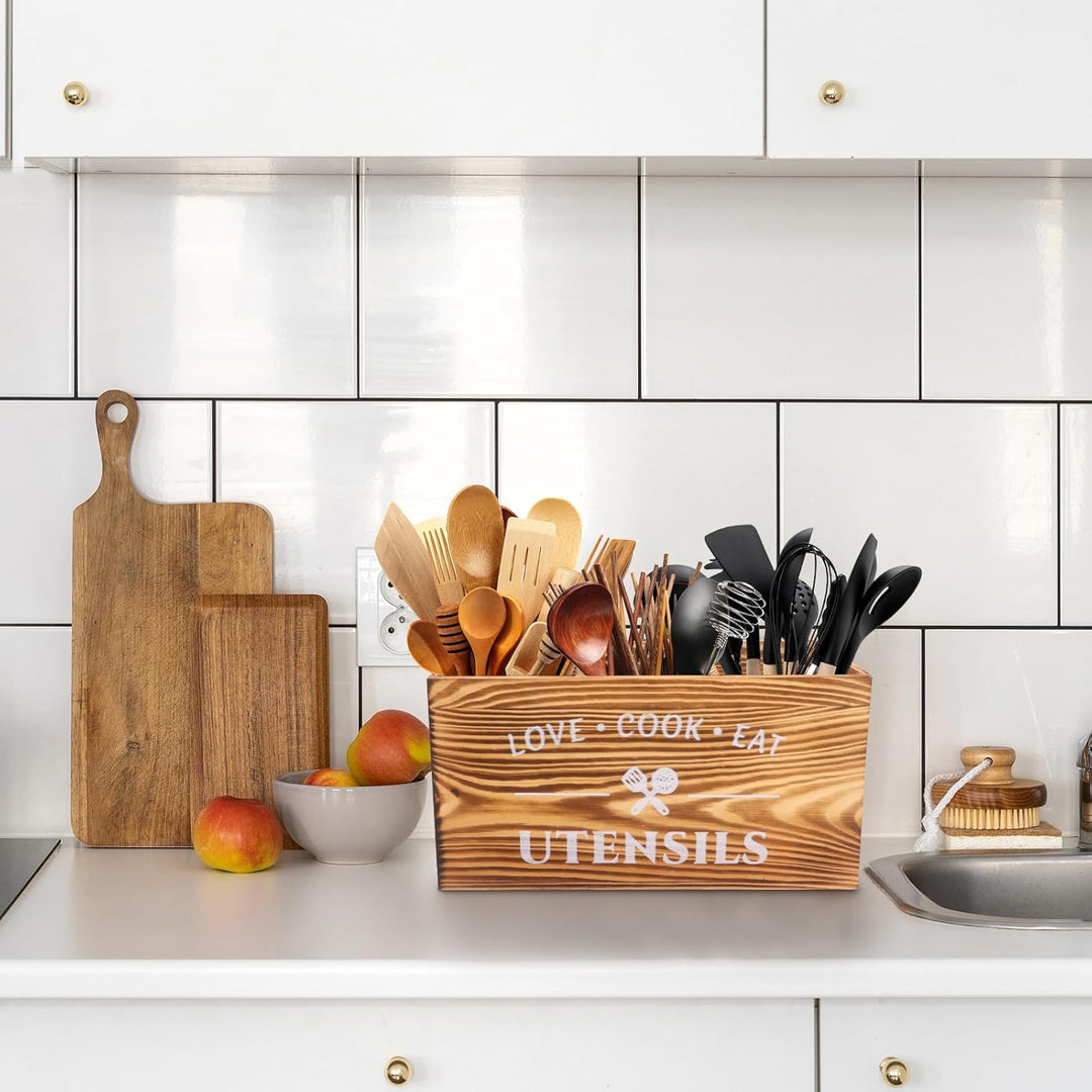 küchenutensilienhalter, Holz kochlöffelhalter, Kitchen Organizer,Utensilien-Organizer für Arbeitspla