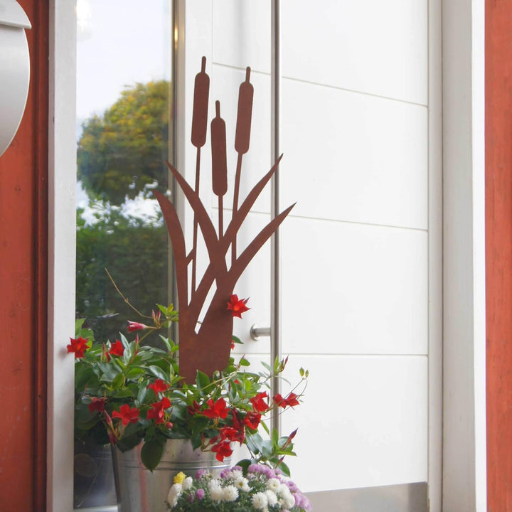 UNUS Garden Roststecker Schilfgräser, Gartendeko Rostoptik, Gartenstecker aus Edelrost, Rost Deko fü