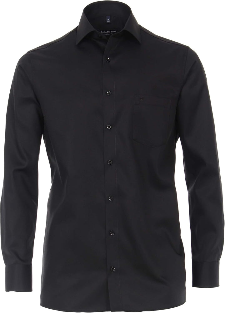 CASAMODA Businesshemd extra Langer Arm 72cm Uni Comfort Fit Standard 38 Schwarz, Standard 38 Schwarz