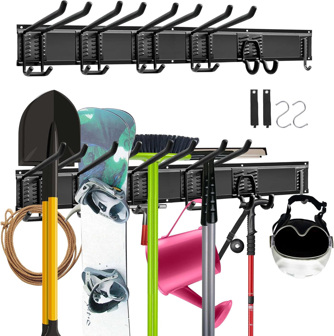 Mimoke Wandhalterung Garage und Garten Werkzeug Organizer Gerätehalter mit mehreren Haken für Garten