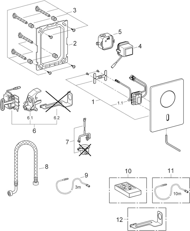 GROHE Tectron Skate | WC- Betätigungsplatte für Rapid SL |mit zusätzlicher manueller Betätigung mit