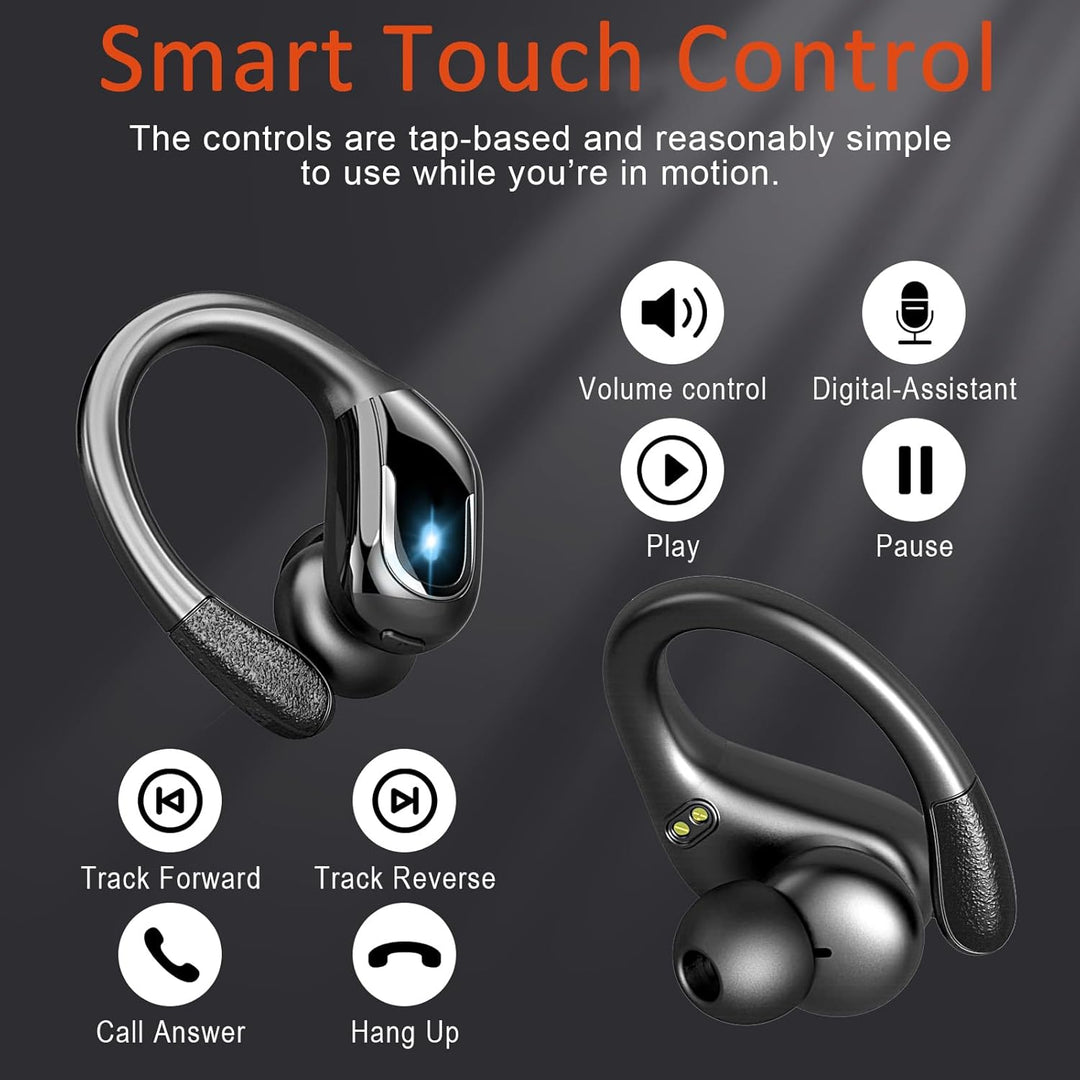 Bluetooth Kopfhörer Sport, Litinst Kopfhörer Kabellos Bluetooth 5.3 3D Stereo mit Mic, 90Std Spielze