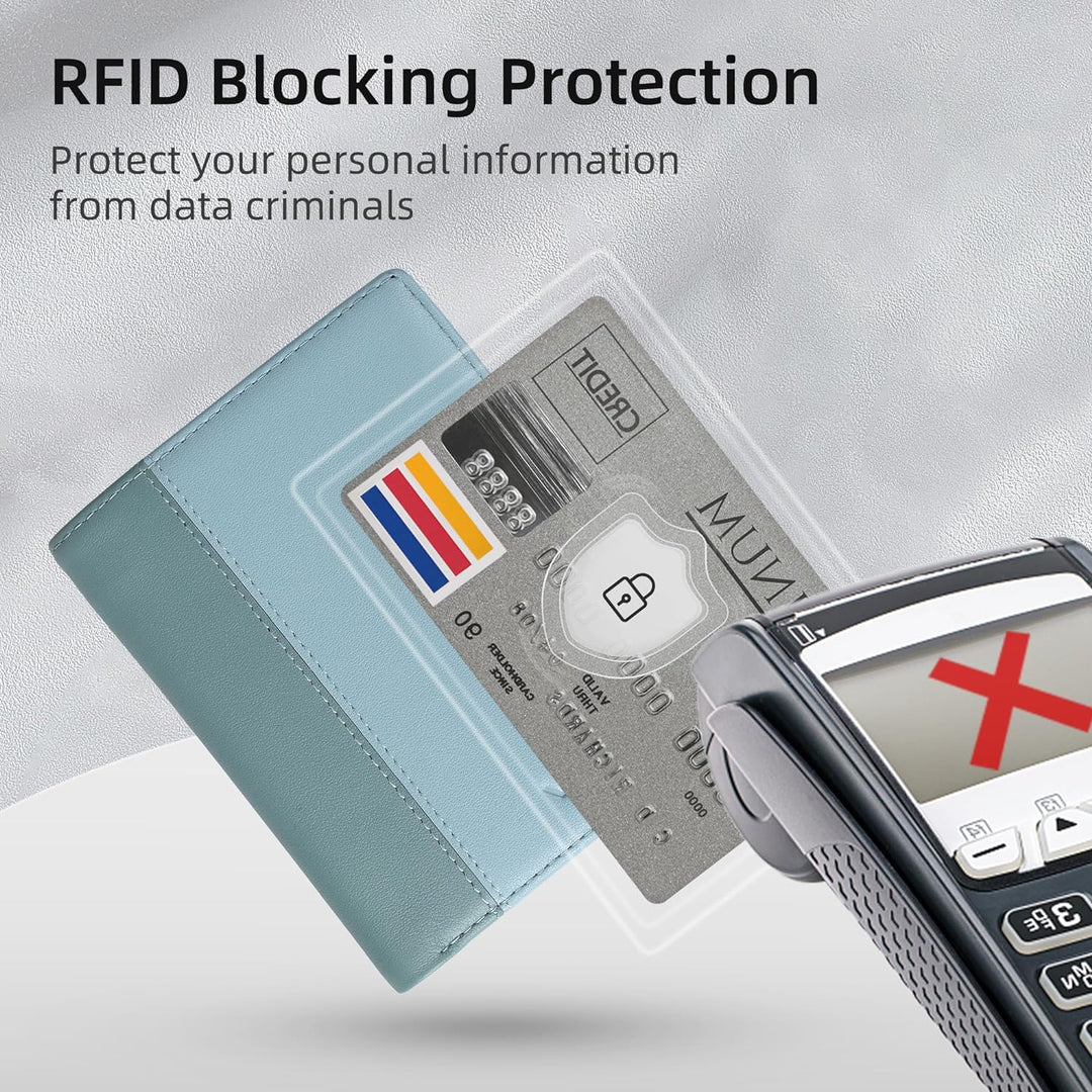 VISOUL Echt Leder Geldbörse Herren mit RFID Schutz Portemonnaie Gross mit Münzfach 10 Fächer Echtled