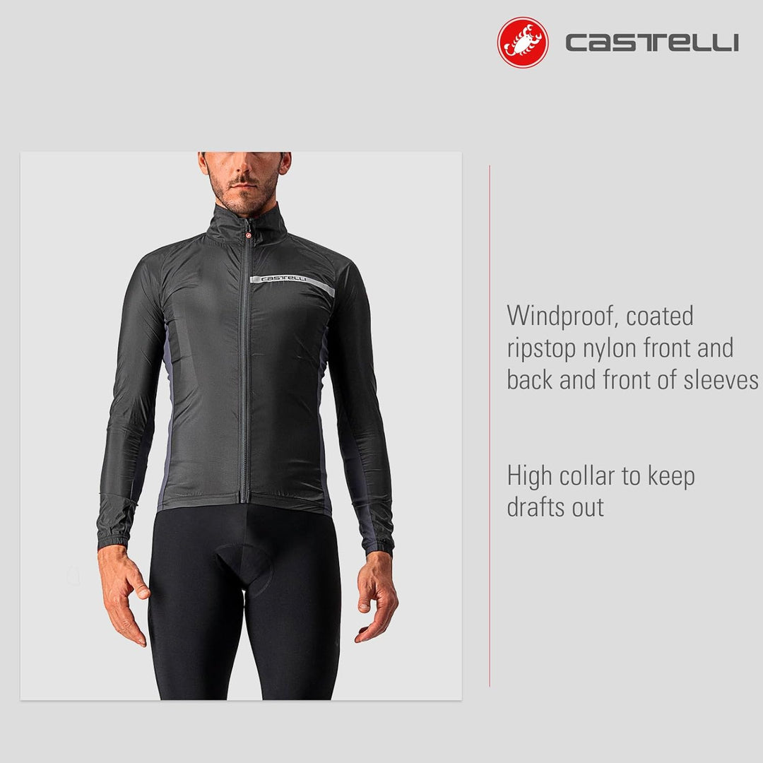 Castelli Herren Squadra Stretch Jacket Jacket XS Light Black/Dark Gray, XS Light Black/Dark Gray