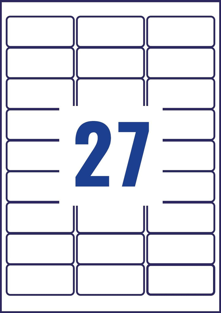 AVERY Zweckform Siegeletiketten Laser 27TV 63,5x29,6mm - Ref L6114-20 (540 Etiketten) 63.5 x 29.6, 6