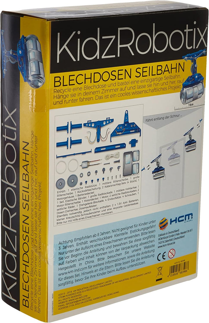 4M Blechdosen Seilbahn KidzRobotix - Konstruktionsbausatz für Kinder ab 8 Jahren - Baue Deine eigene