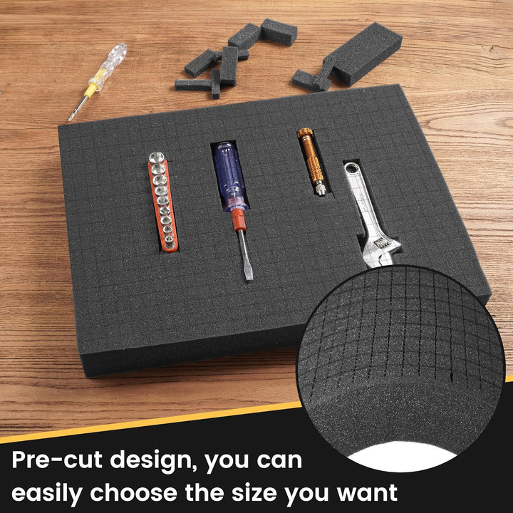 Pameil 4 Stück 400 x 300 x 50 mm Schaumstoff Zuschnitt Rasterschaumstoff - Werkzeugkoffer Kamerakoff