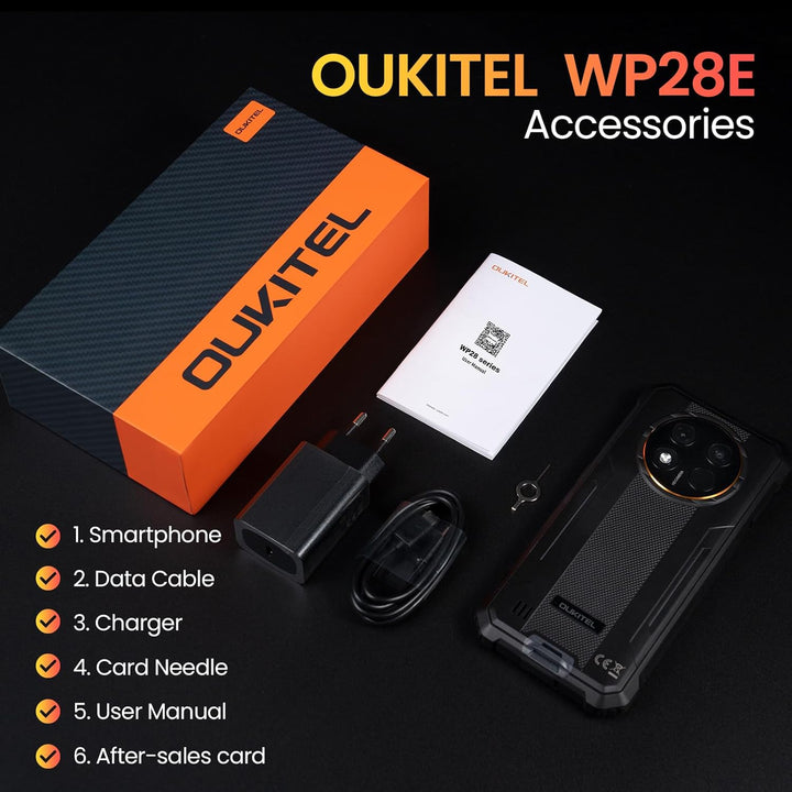 OUKITEL WP28E (2024) Outdoor Smartphone Android 14, 10600mAh Outdoor Handy Ohne Vertrag, 16GB + 64GB