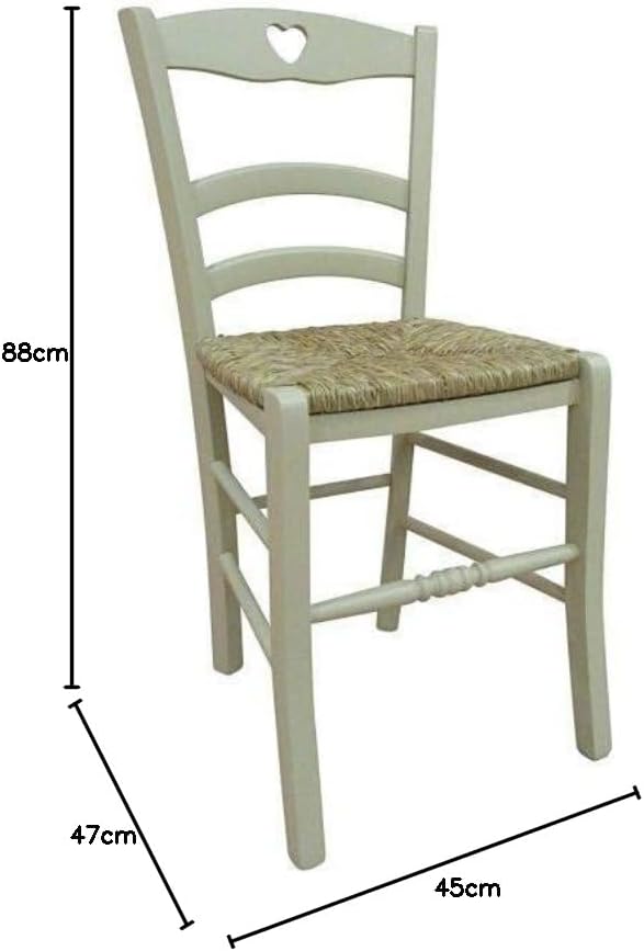 Dmora Set aus 2 klassischen Holzstühlen, für Esszimmer, Küche oder Wohnzimmer, Made in Italy, cm 45x