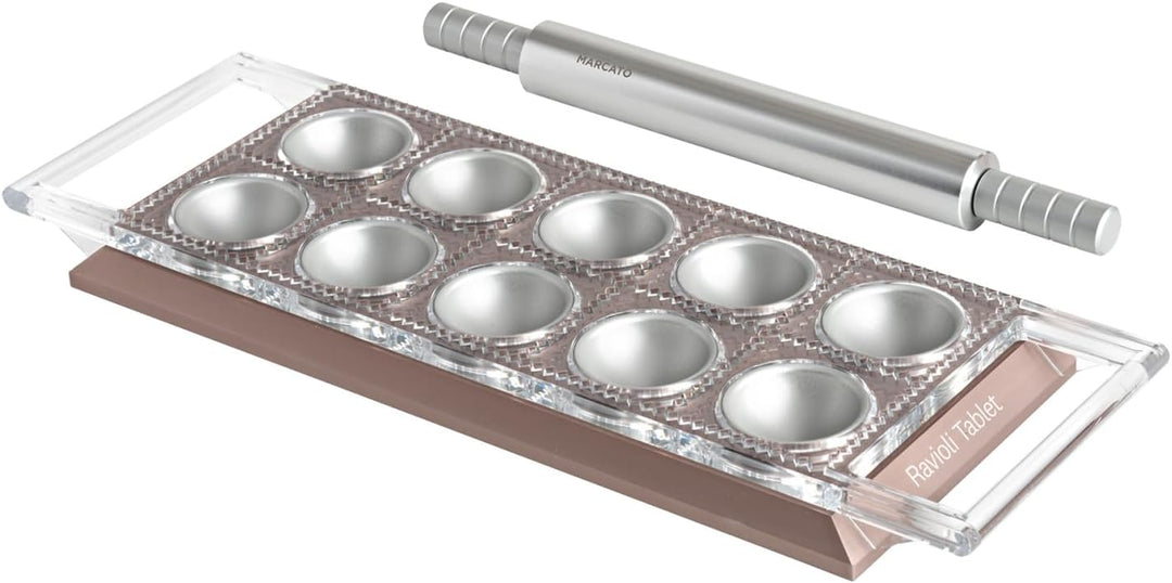 MARCATO Ravioli Tablet. Form für Ravioli Powder Rosa. Eloxiertes Aluminium. 20 x 10 x 2 cm. Einfache