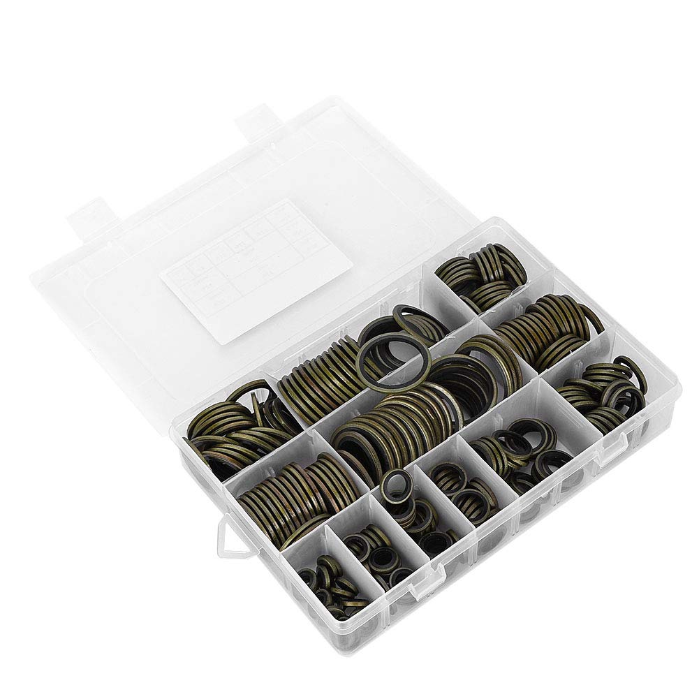 Hydraulik Dichtringe mit Gummilippe, M6 bis M30 Dichtungsringe-Set für Ölablassschrauben 12 Verschie