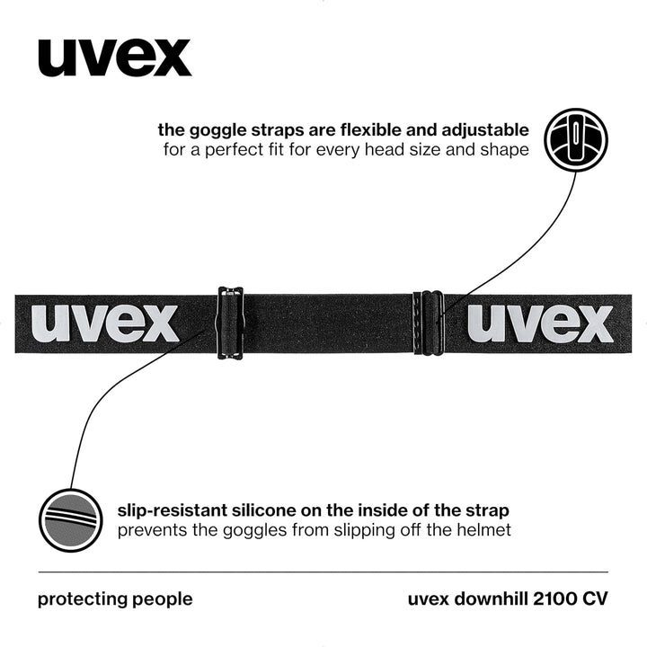 uvex Unisex Downhill 2100 Cv Skibrille (1er Pack) Einheitsgrösse white mat/blue-green, Einheitsgröss