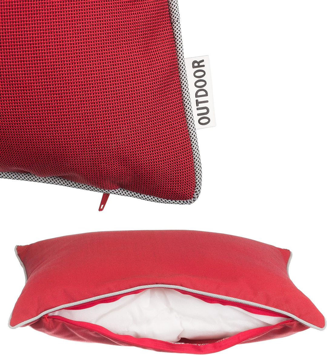 Brandsseller Outdoor Garten Kissen Dekokissen mit Paspel - Garngefärbt Uni Schmutz- und Wasserabweis