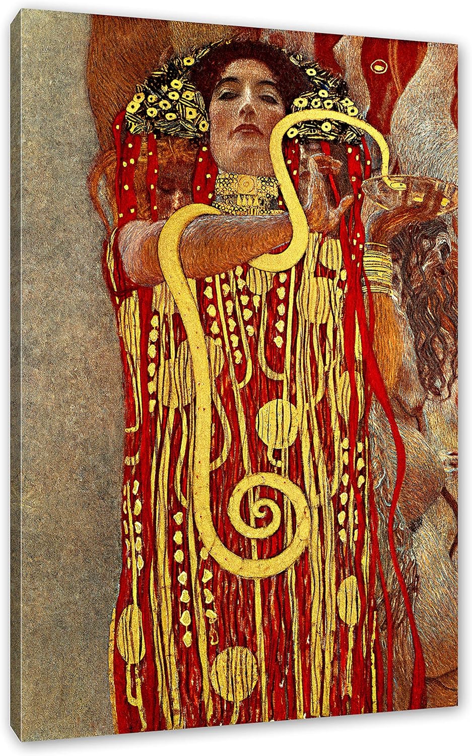 Generisch Gustav Klimt - Hygieia als Leinwandbild/Grösse: 100x70 cm/Wandbild/Kunstdruck/fertig bespa