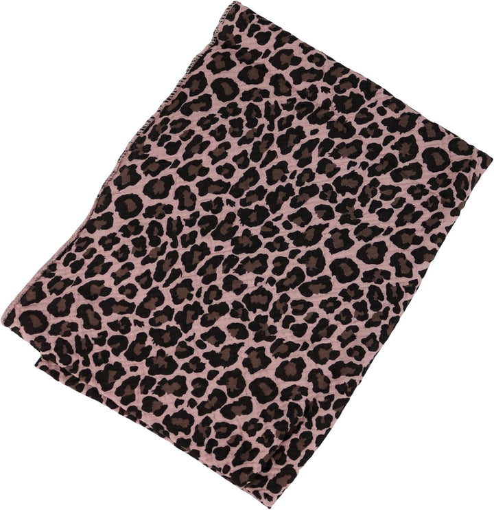 MIRROSI Damen Musselin Halstuch Made in Italy mit Leoprint oder Unifarben – Leichtes Dreieckstuch fü