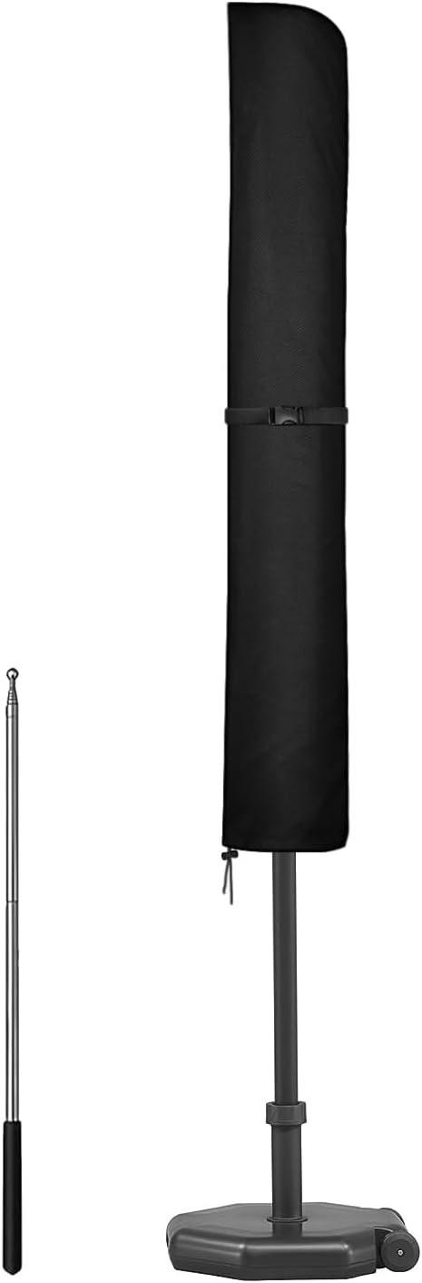 Dokon Sonnenschirm Schutzhülle Wasserdicht, Sonnenschirm Hülle bis 250cm Ø Gartenschirm, Winterfest