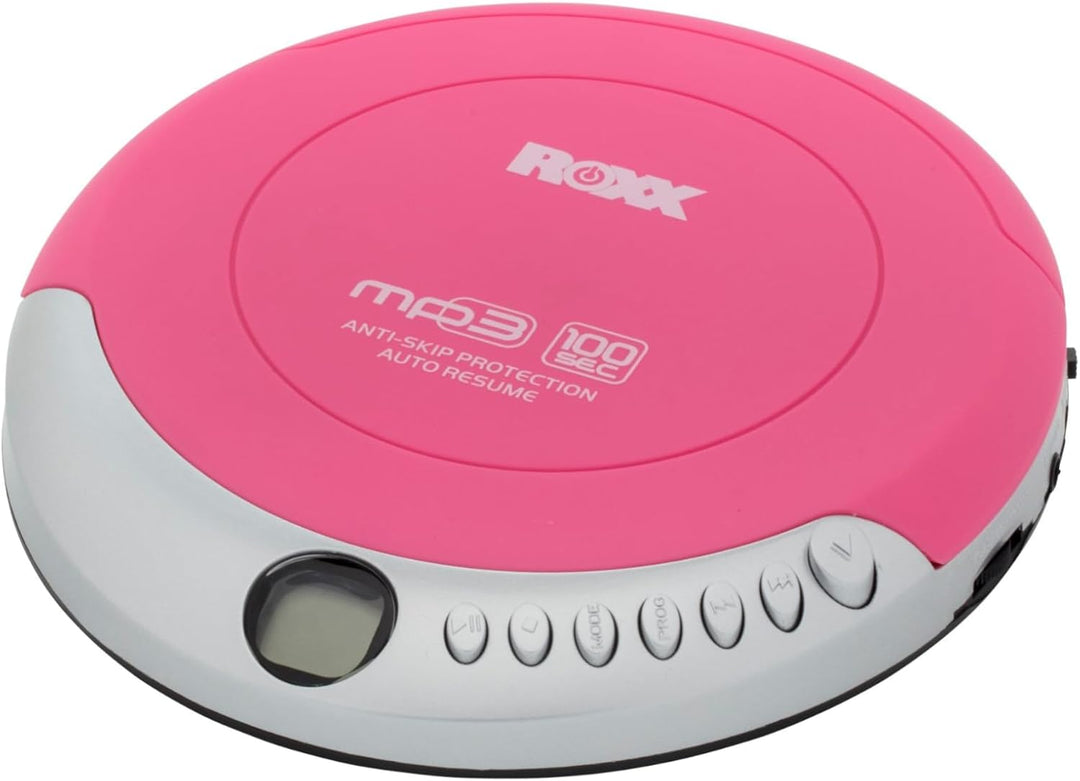 ROXX PCD 501 Tragbarer MP3-CD-Player mit Anti-Schock | LCD-Display, Wiederholfunktion, Stereokopfhör