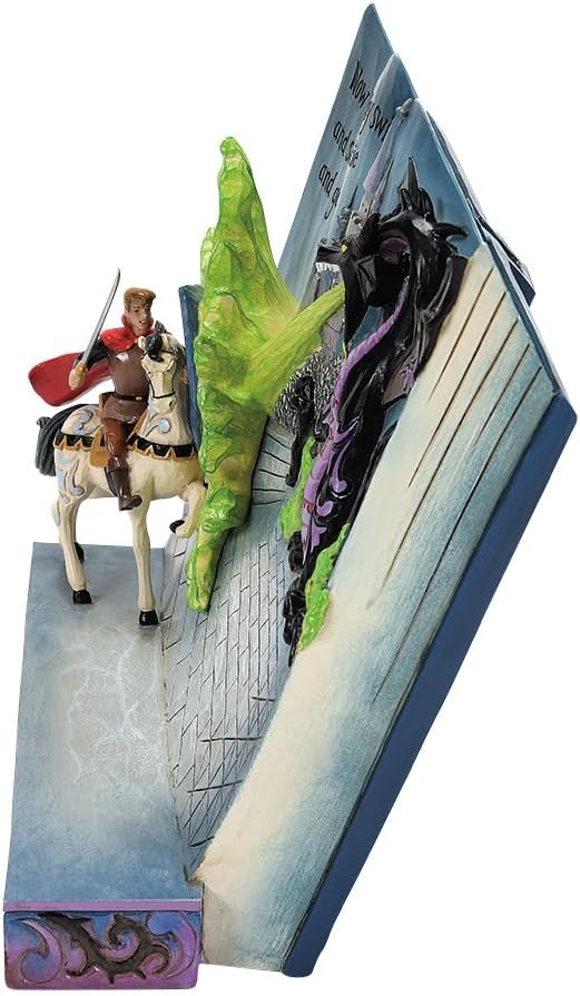 Jim Shore Enesco Dianey Traditions 6013068 Prince Philip and Dragon Storybook Figurine 6.5"