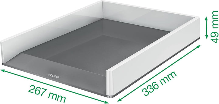 Leitz Briefkorb A4, Zweifarbiges Design, Weiss/Gelb, Duo Colour, WOW, 53611016 Weiss / Gelb 33.6 x 2