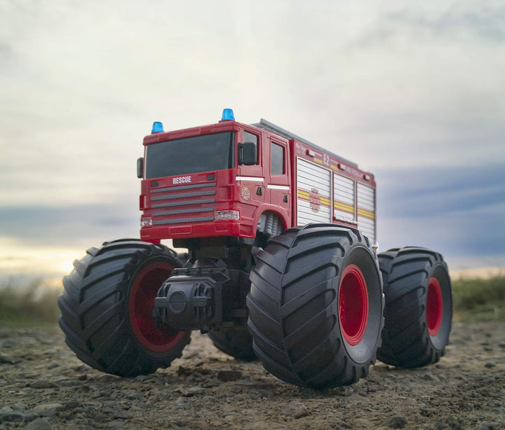 Diawell Ferngesteuertes Auto RC Monstertruck mit Sound Feuerwehr Geländewagen Offroad-Auto Spielzeug