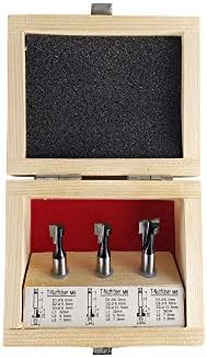 STIER T-Nutfräser-Set 3-teilig M5 M6 und M8 Schrauben, 8 mm Schaft, für Oberfräsen, T Nut Fräser, T